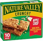 NATURE VALLEY Apple Crisp Crunchy Granola Bars, No Artificial Colours, No Artificial Flavours, Snack Bars, Made with Whole Grain Oats, Pack of 10 Granola Bars, Made with Apple
