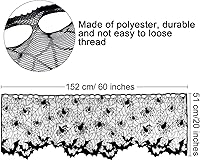 Vista 2 de Boao 2 cortinas de telaraña de Halloween, cubierta de encaje para ventana, puerta, chimenea, cubierta de bufanda con 2 cintas para decoración