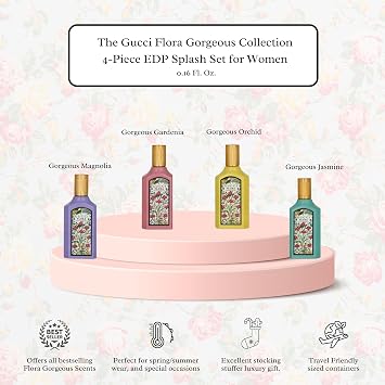 Gucci Flora Perfume Gift Set Travel EDP Splash Collection (4 x 0.16 Fl Oz)