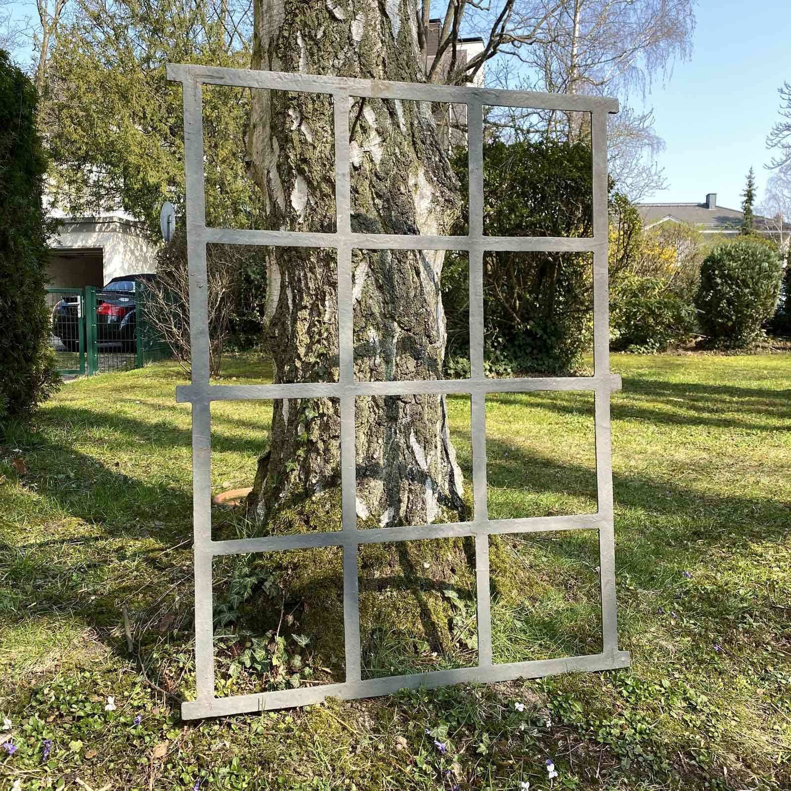 Aubaho Scheunenfenster Aus Gusseisen – Antik Grau, 73x60 Cm | Für Garten, Dekoration Oder Als Gitter | Ohne Verglasung