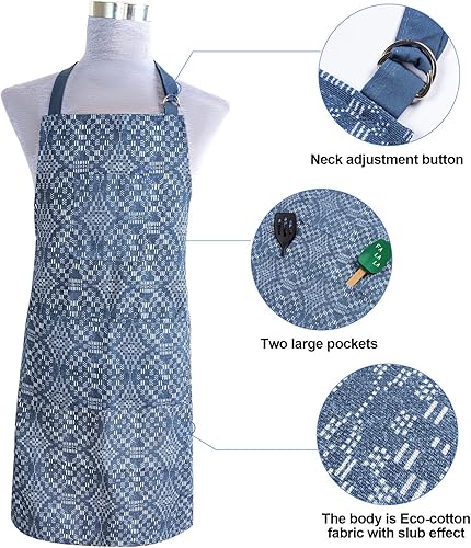 Miniatura 22 de Juego de 5 manoplas para horno y agarraderas con delantal de cocina, guantes de cocina resistentes al calor y agarraderas antideslizantes de