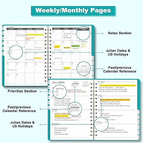 Miniatura 3 de Ymumuda Agenda 2024-2025, 12 meses, julio de 2024 a junio de 2025, 8.5 x 11 pulgadas, agenda semanal mensual 2024-2025 con encuadernación en