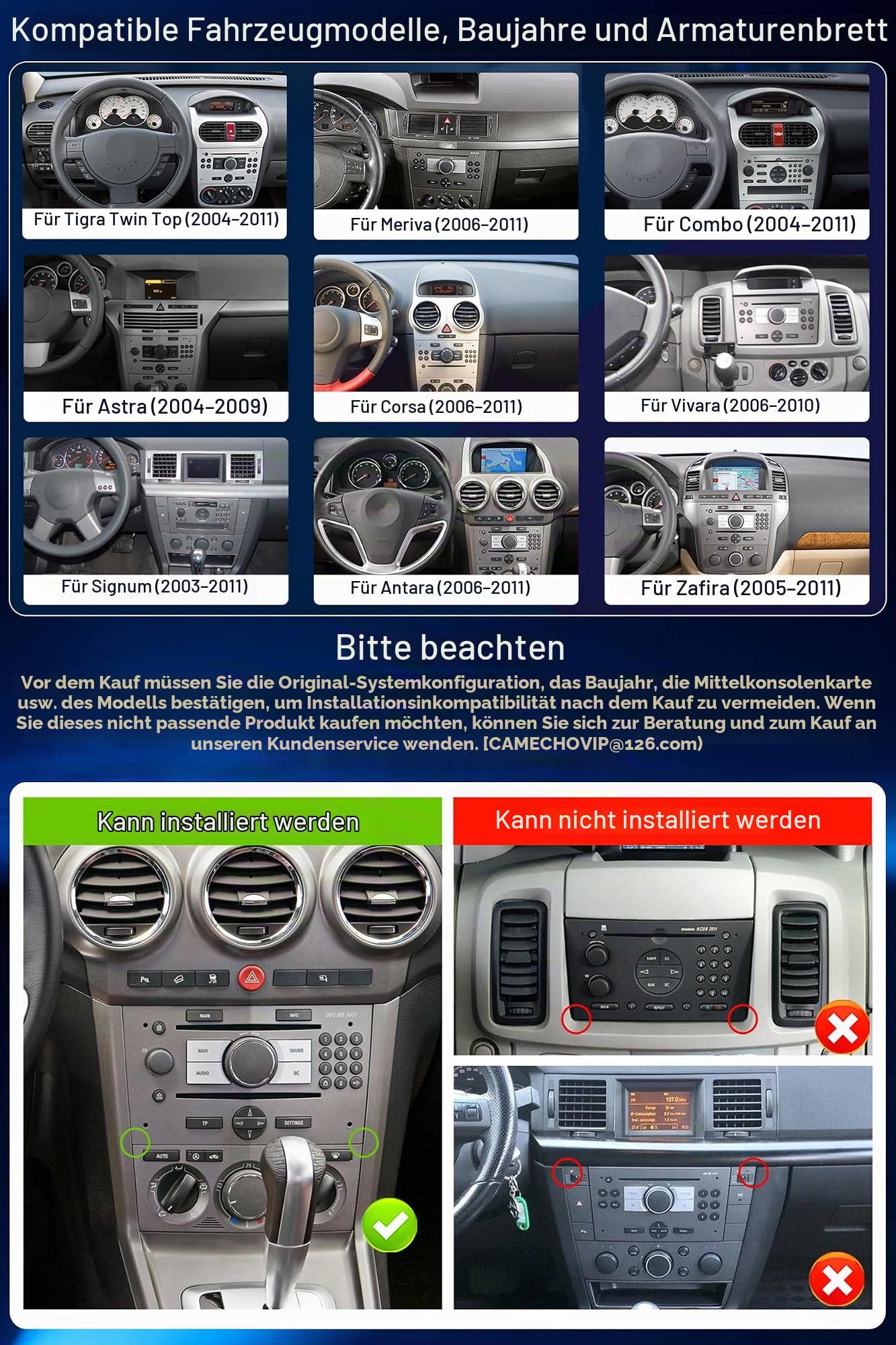 CAMECHO 2G+64G Android 15 Autoradio Opel Corsa D/Astra H/Zafira B/Meriva A/Combo C für mit Carplay & Android Auto, 7'' Bildschirm mit Bluetooth Navi WiFi FM RDS+Rückfahrkamera