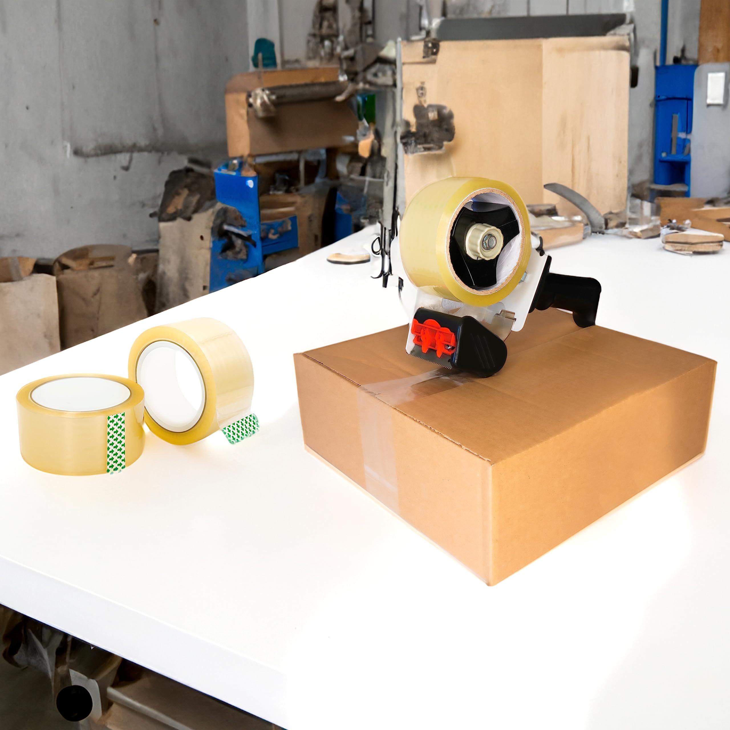 BIGtec 6 rotoli di nastro adesivo per pacchetti, nastro da imballaggio, nastro di cartone standard 66 m x 48 mm, trasparente, materiale da imballaggio per pacchi e cartone