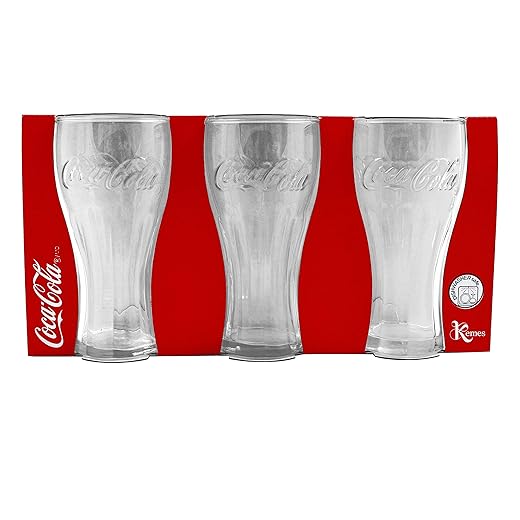 Kemes Coca Cola Gläser 6 Stück Longdrinkglas 300 ml Set Stück Glas Softdrink 0,3 Liter Trinkglas Glasset