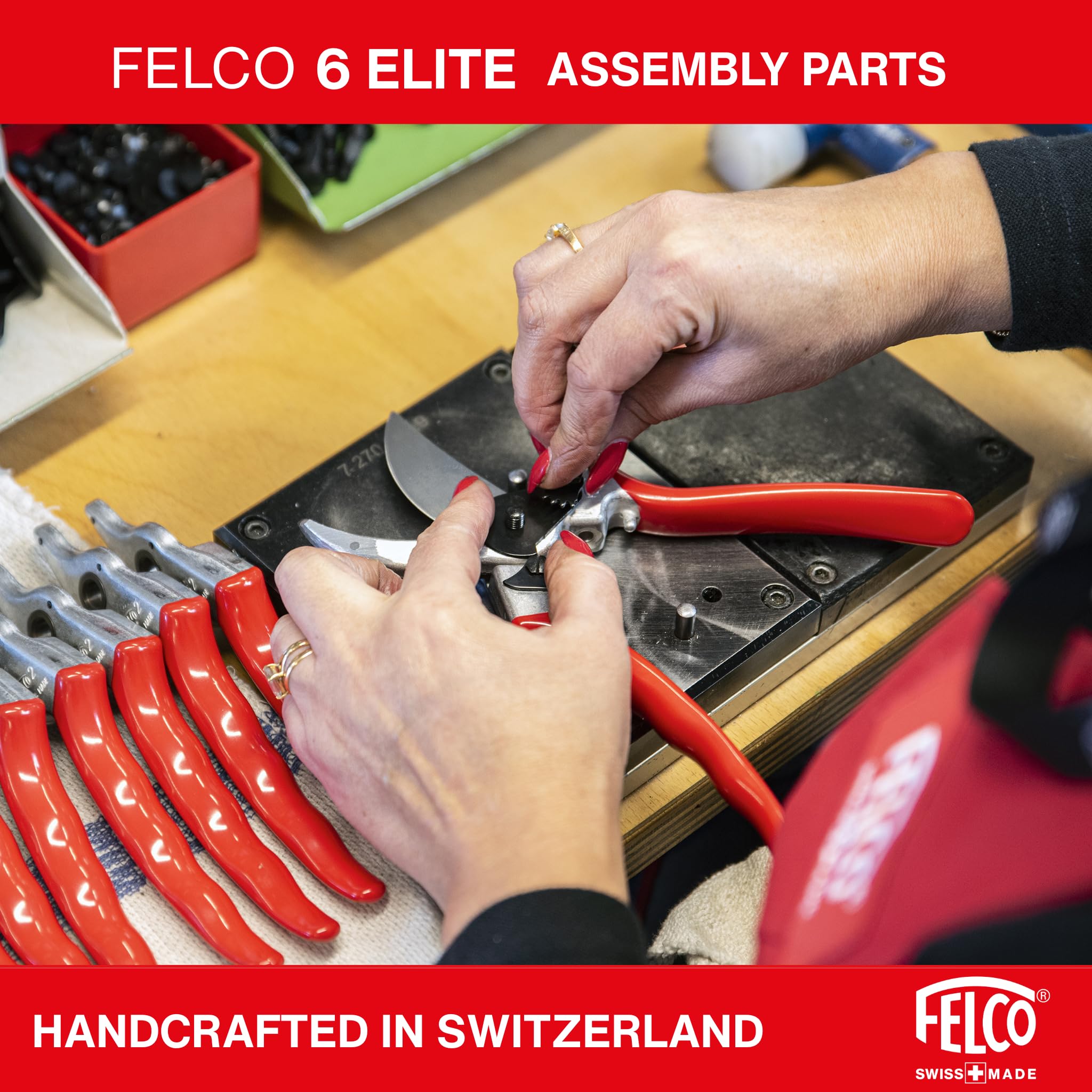 FELCO 6 Elite tijeras de podar para diestros, manos medianas, 20 mm | Versión Elite con mangos de piel suave y cuchilla F-Tech negra, para un agarre elegante y duradero. Swiss Made.