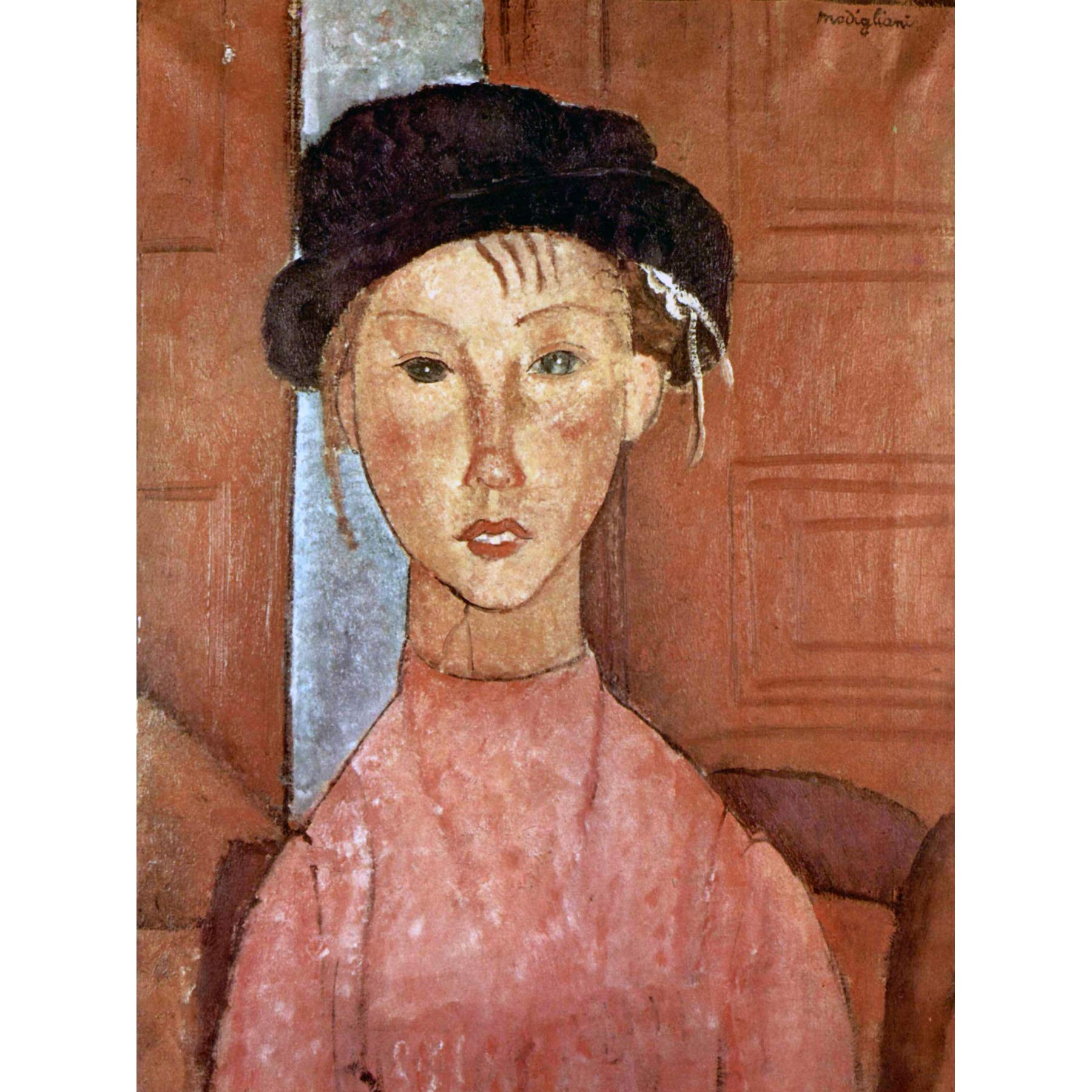 Wee Blue Coo Amedeo Modigliani Girl With Hat Old Master Large Art Print Poster Wall Decor 18x24 inch, Girl in Hat, 18 x 24 inches