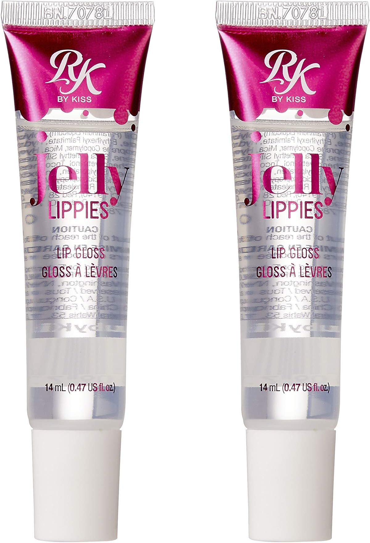 Ruby Kisses Jelly Lippies Lip Gloss RCLG01 14mL /0.47 fl.oz. (2 PACK)