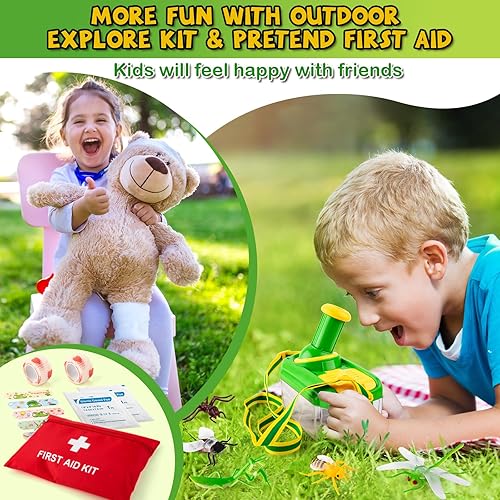 Miniatura 4 de TIKJOYFUL Juego de 40 piezas de camping para niños, tienda de campaña desplegable con utensilios de cocina para niños, kit de exploración al aire