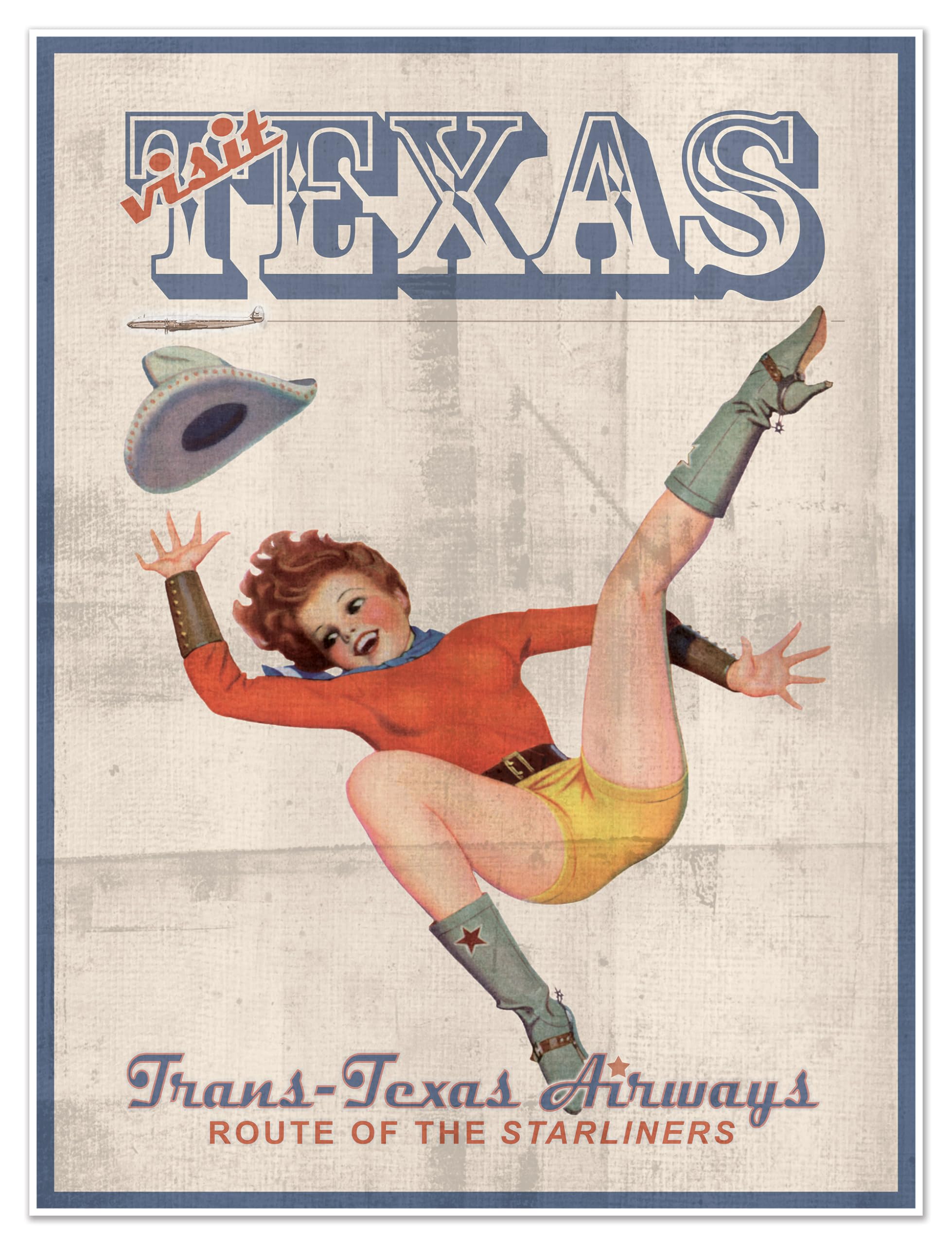 Amazon.com: Antiguos Maps Visit Texas via Trans-Texas Airways