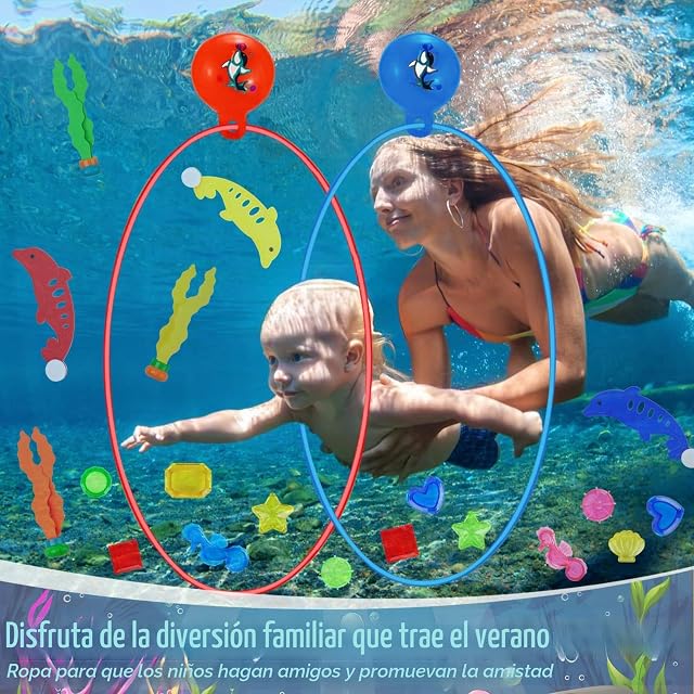 Foto 6 de 6 de DAJWJAN Juguetes de Buceo 27 Piezas - Set Inmersión Piscina para Niños
