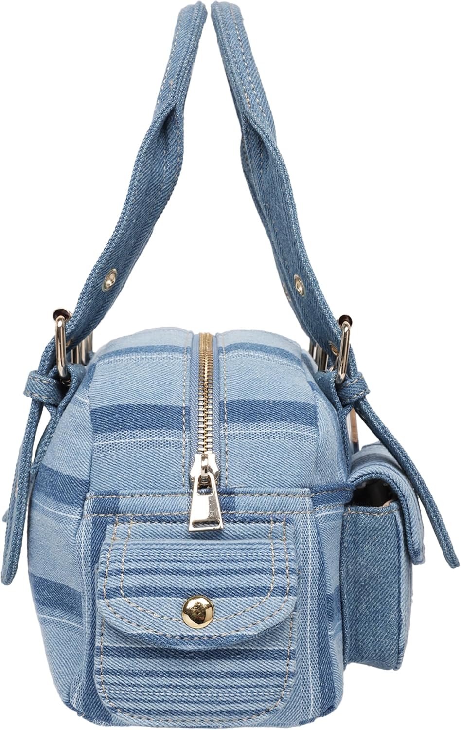 True Religion Denim Mini Satchel | Denim | Small Purses for Women with Utility Pockets | Cute Crossbody Bag | Womens Everyday Purse