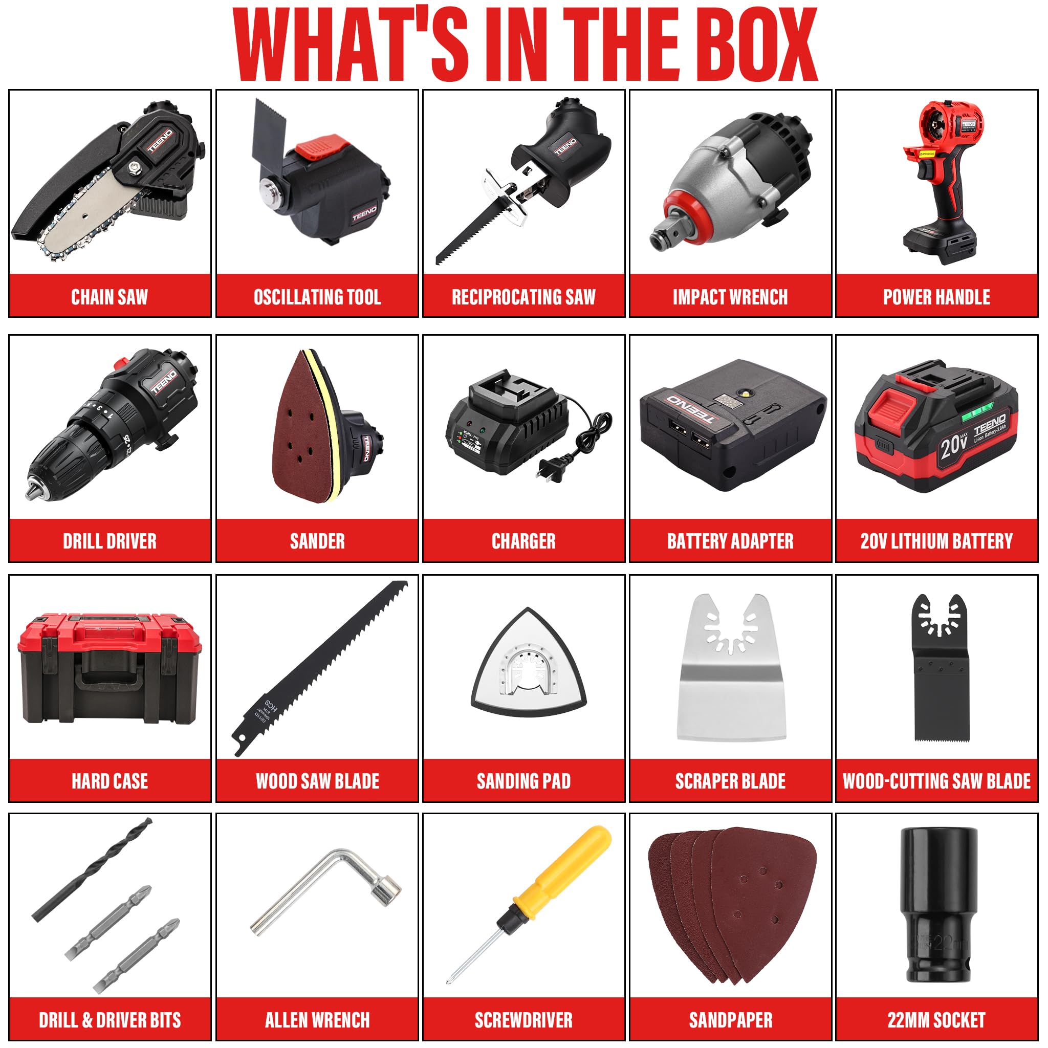  Collective Tools セット 20V Cordless Combo Kit, 8-in-1 Cordless Multi-tool with Case