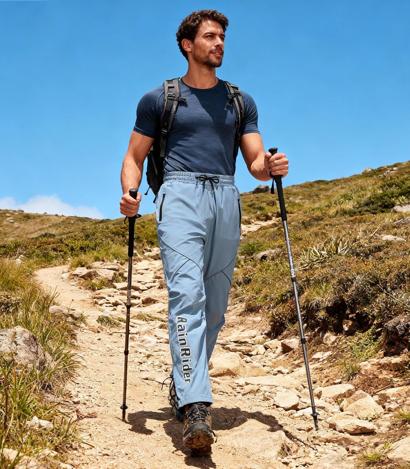 RainRider Waterproof Rain Pants for Men Women Windproof Over Pants Lightweight Rain Gear for Golf Outdoor Fishing - Image 2