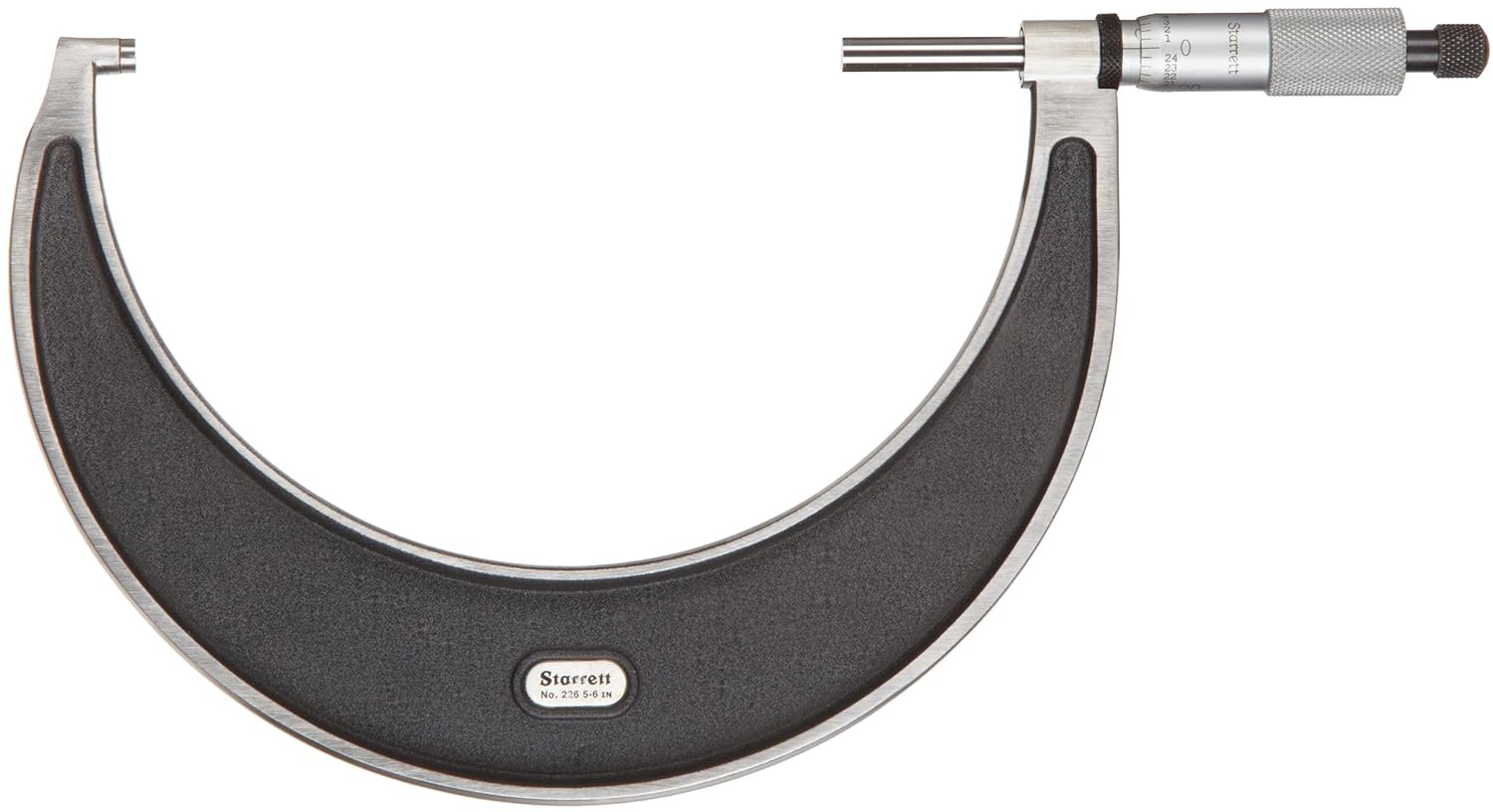 Starrett 226RL-4 Outside Micrometer, Ratchet Stop, Lock Nut, 3-4" Range, 0.001" Graduation, +/-0.00015" Accuracy