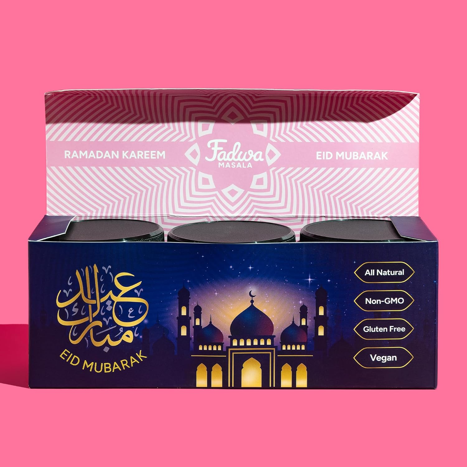 Fadwa Masala 3-Pack Ramadan & Eid Gift Set - Salt & Sugar Free, Authentic Desi Spices for Pakistani & Indian Cooking - No Artificial Ingredients - Gluten Free (Tandoori, Butter Chicken, Chaat Masala)