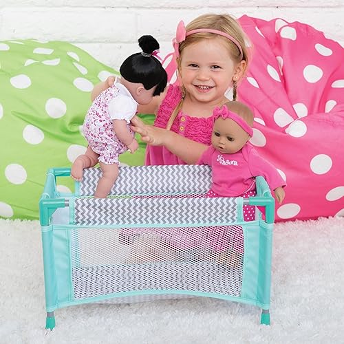 Miniatura 6 de ADORA Durable y creativo zig zag Baby Doll Playpen cama juguete y estuche de transporte, se adapta a muñecas, juguetes de peluche y animales