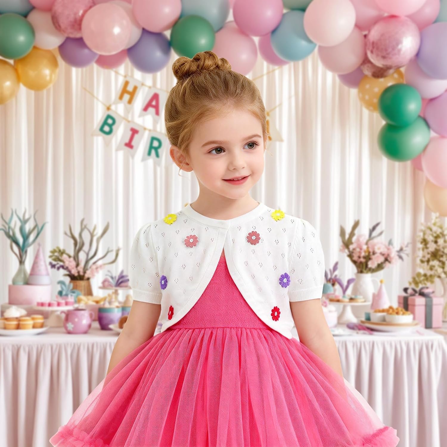 Lifup Girls' Short Sleeve Shrug Cropped Cardigan Bolero Spring Summer Dress Cover Up
