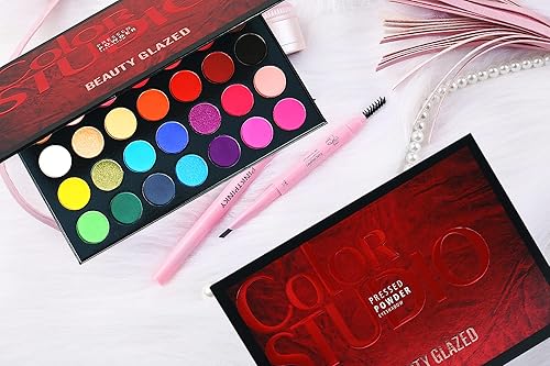 Miniatura 3 de Paleta de sombras de ojos mates y brillantes resistentes al sudor y altamente pigmentadas, 35 colores, Paleta de maquillaje profesional y casero,