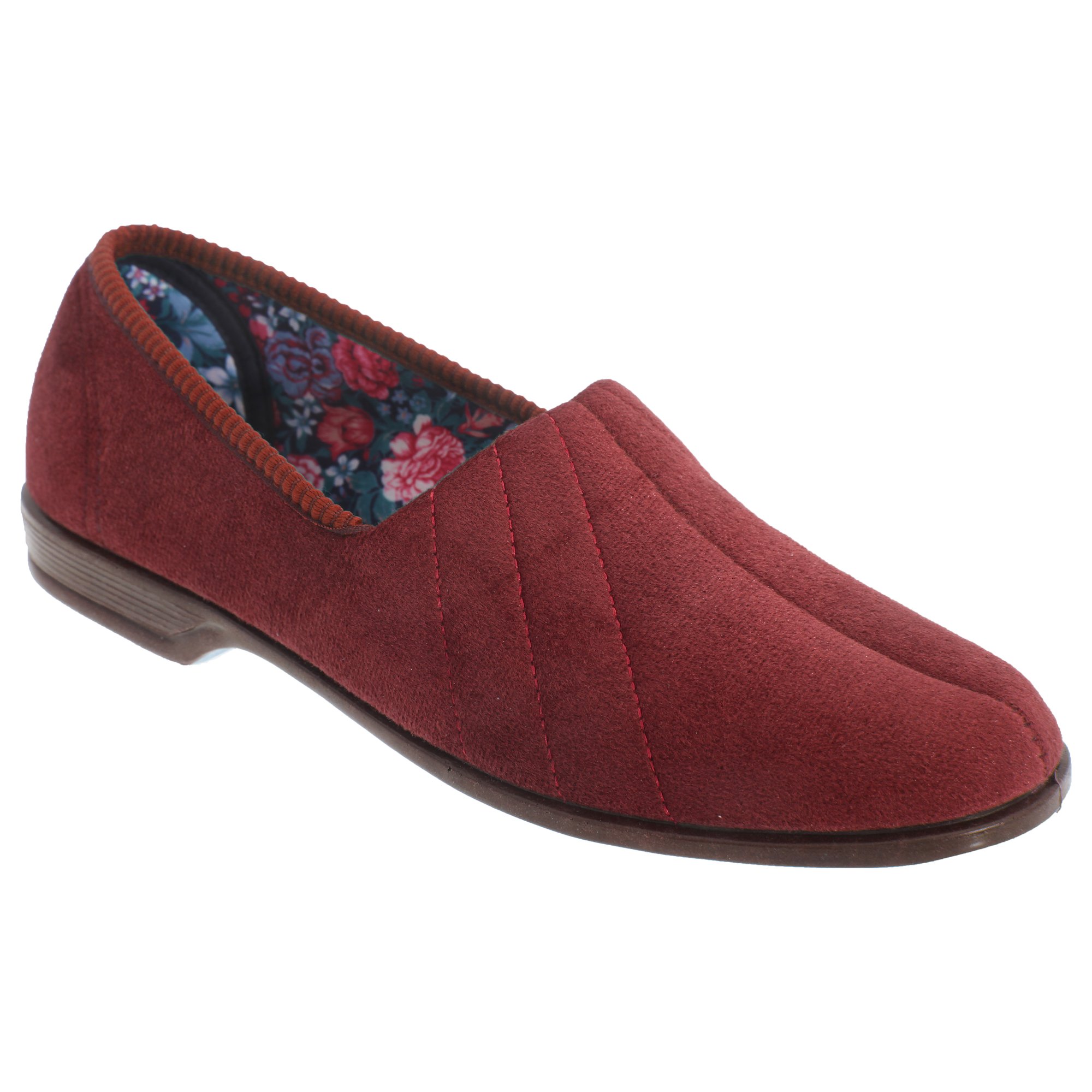 Sleepers Womens Audrey III Roll Top Slippers with Rubber Sole Heather