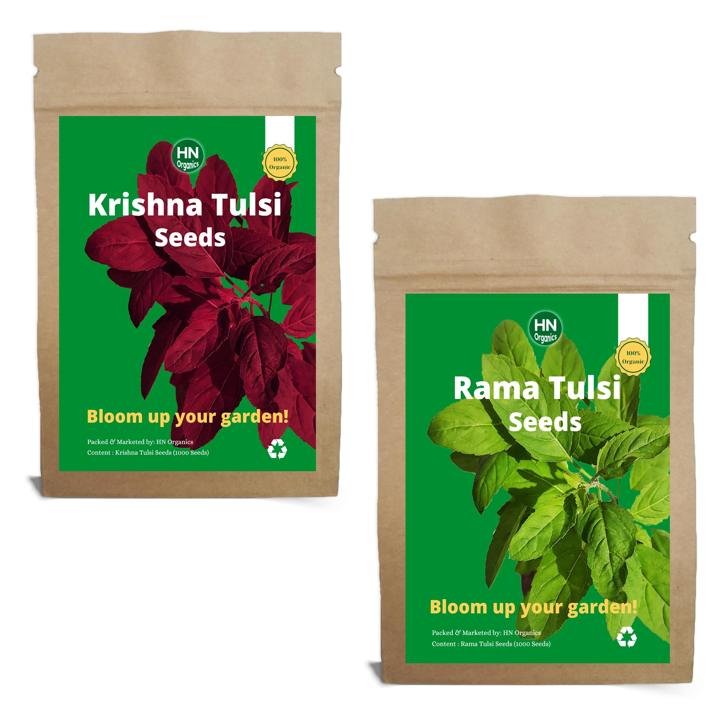 HN Organics Tusli Seed Combo | Shyama Tulsi Seeds | Krishna Tulsi Seeds| Rama Tulsi Seeds | Seeds (4mg) 200-250 Seeds Each | Tulsi Seeds | Seeds for Growing in Outdoor Home Kitchen Garden (B0D8W4SMHW) Amazon Price History, Amazon Price Tracker