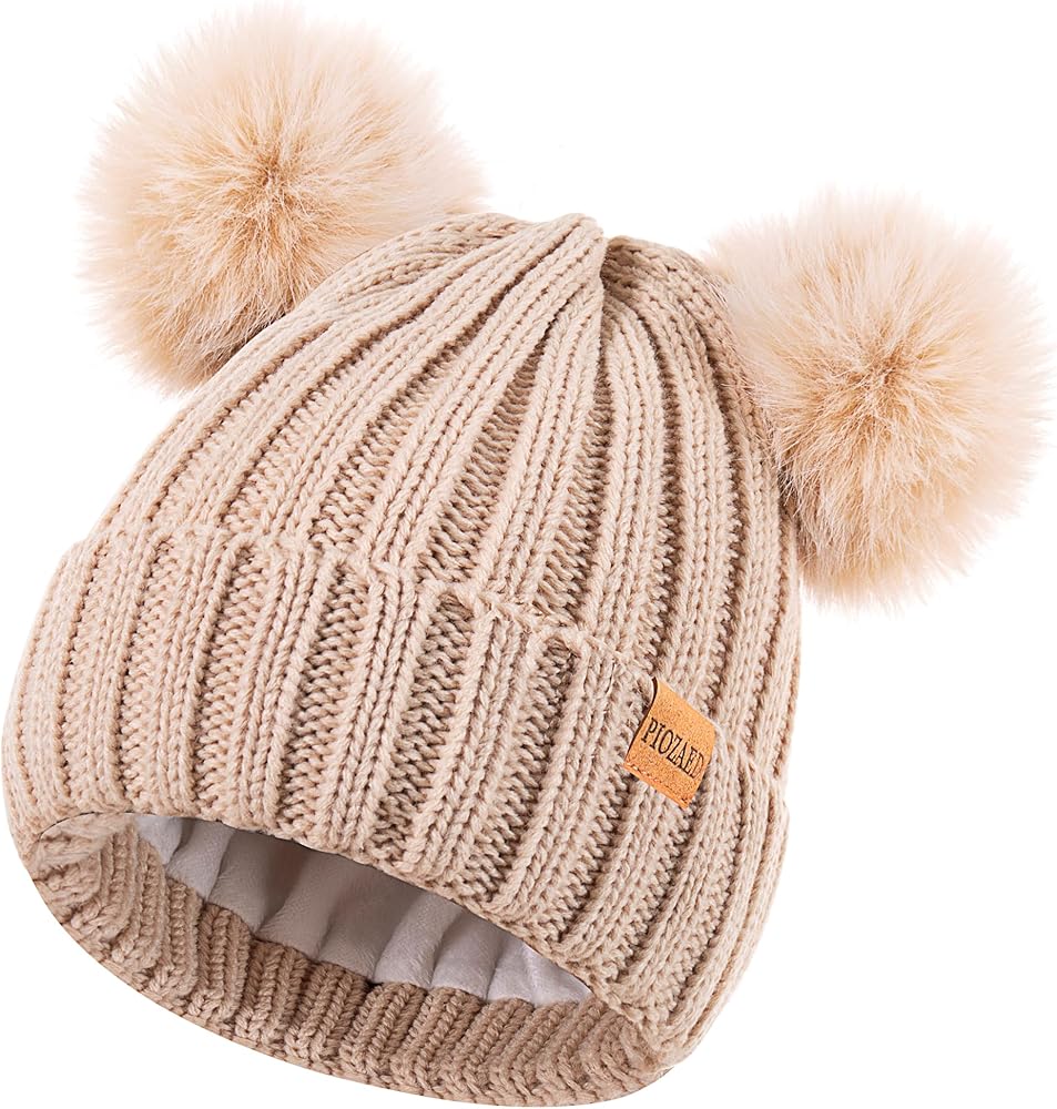 Amazon.com: Women's Winter Warm Knit Beanie with Faux Fur Pom