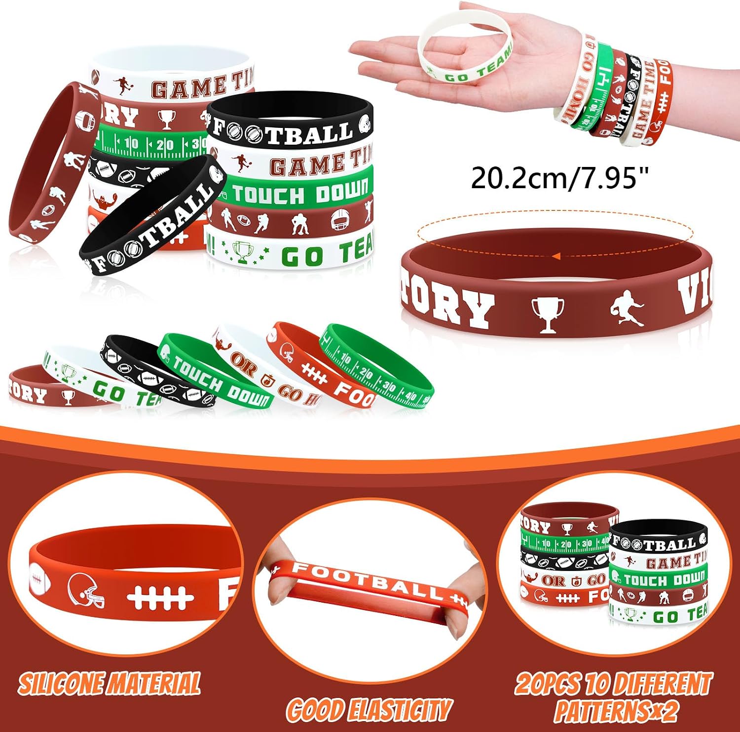 Grneric 110 Pcs Football Party Favors with Drawstring Goodie Bags for Kids image 3