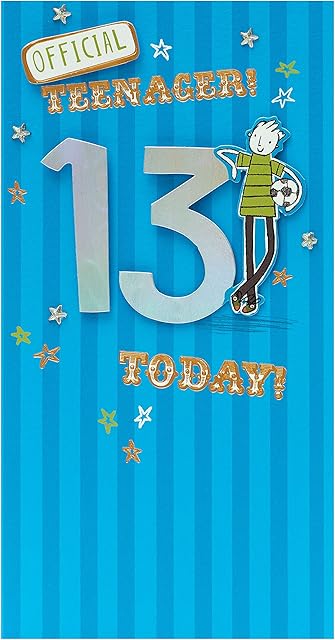 13 Birthday Card for Boys - 13th Birthday Card - Teenagers Birthday Card