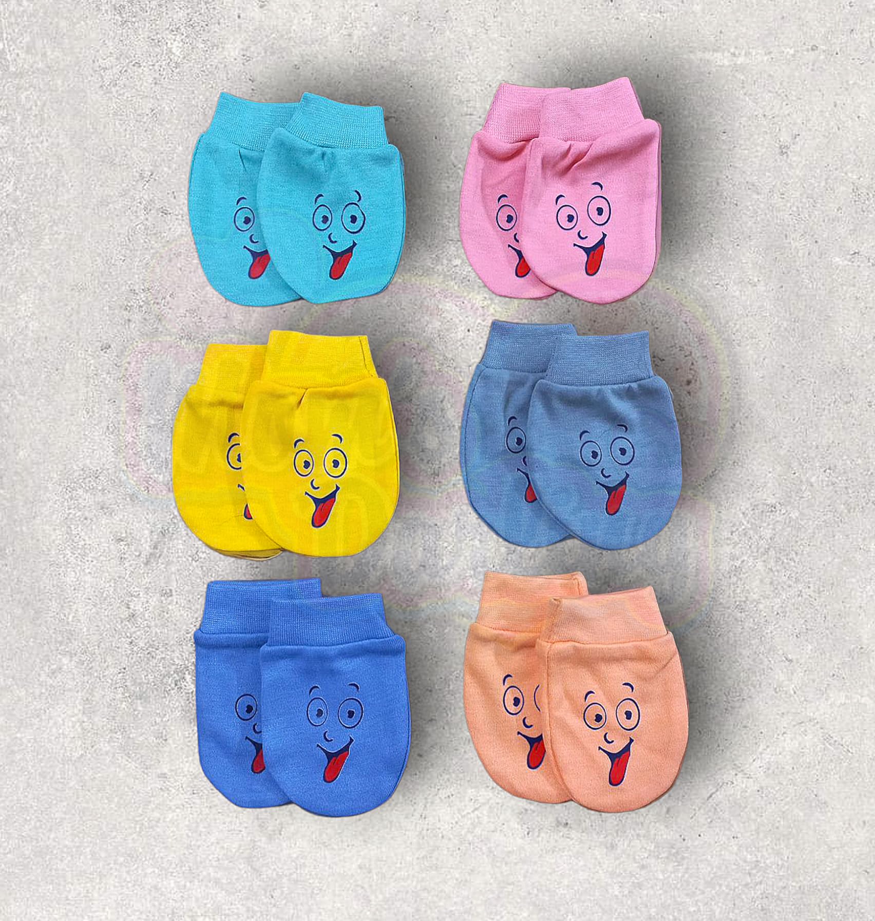 MOM'S DARLINGMom's Darling Cotton Mittens for New Born Baby (0-6 Months)-Pack of 6 Pairs | Cotton Gloves with Gentle Elastic for Baby 0 to 6 Months| New Born Baby Products. Multicolor.