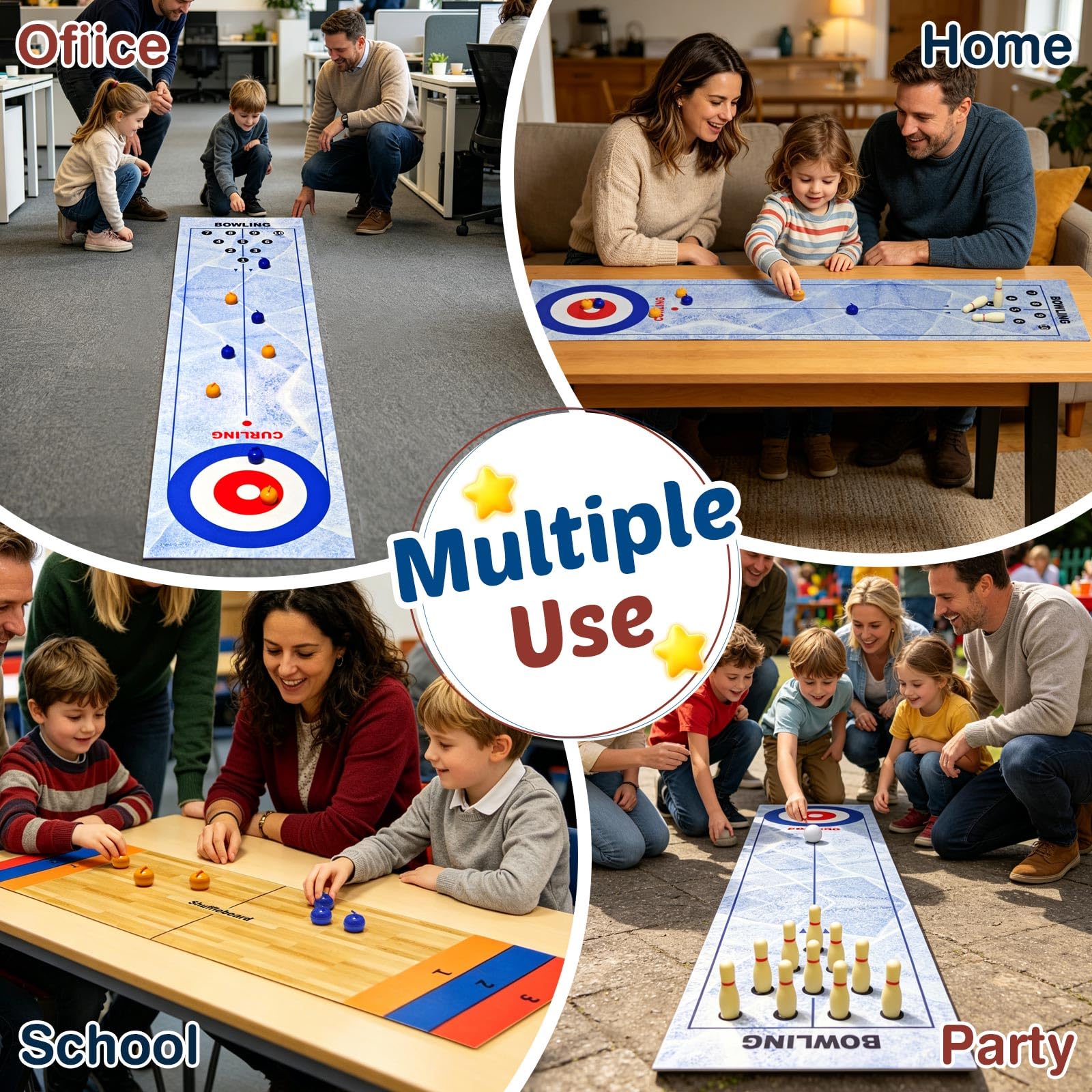 Juego de bolos 3 en 1, juego de bolos de mesa con 8 bolas de bolos, juego de mesa portátil en miniatura adecuado para la escuela, hogar, oficina, fiesta