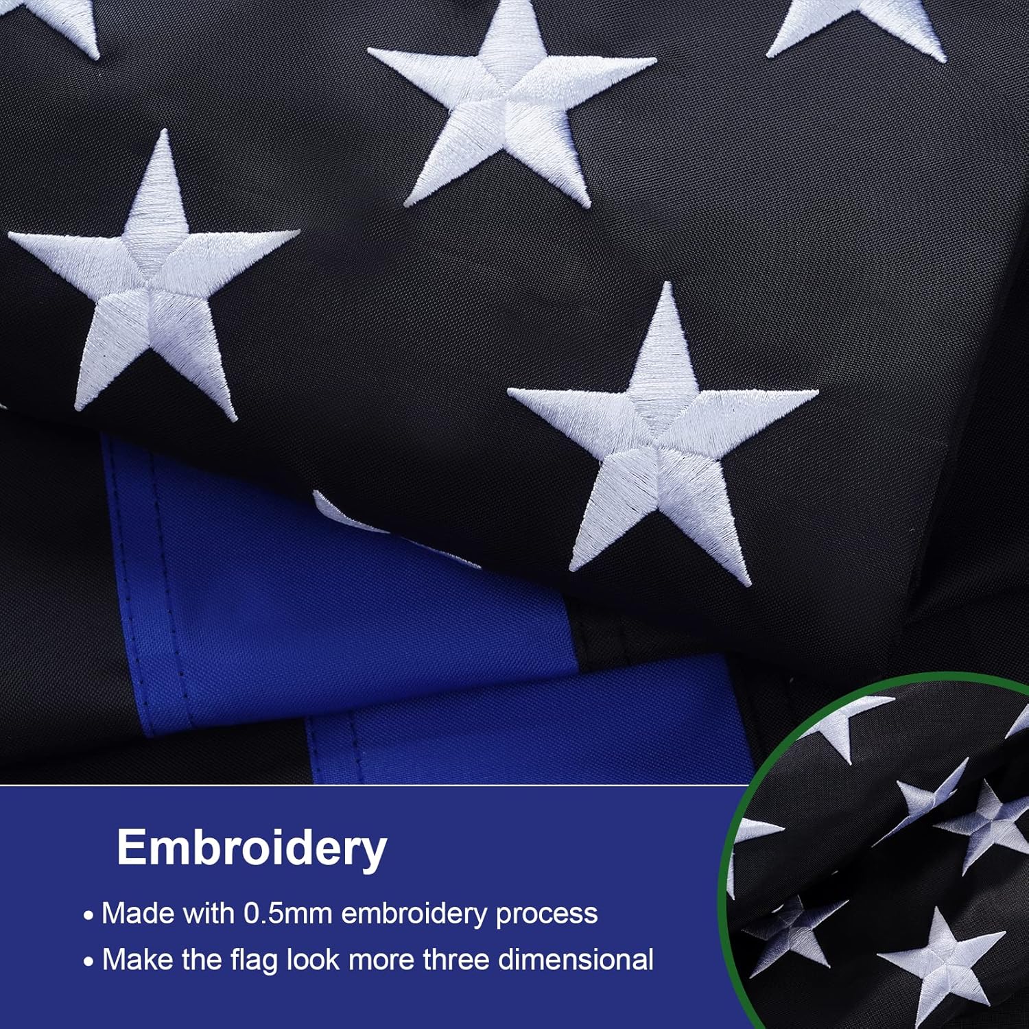 SYII American Flag 12x18 inches and Thin Blue Line Flag 12x18 inches for Boat Car, boat flags marine 12x18