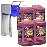Zep Cherry Bomb Hand Cleaner and Zep D-4000 Hand Soap Dispenser - 1 Gal (Case of 4) - 95124 - Heavy-Duty Shop Grade Formula