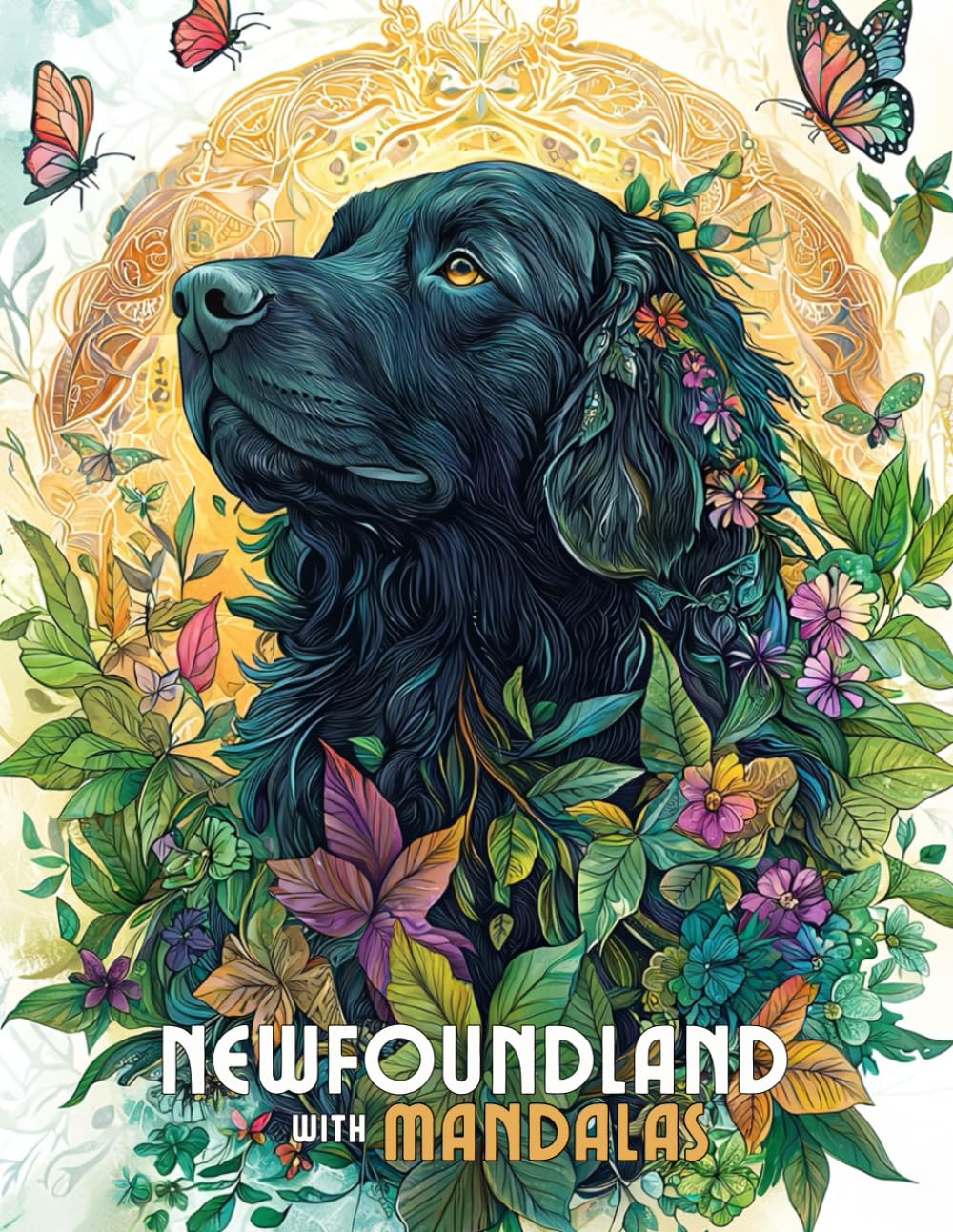 Newfoundland with Mandalas: Mandala Patterns of Amazing Dogs and Puppies Breeds For Mindfulness, Relaxation And Stress Relief