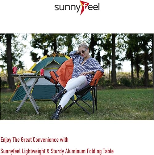 Miniatura 8 de SUNNYFEEL Mesa de camping plegable  Mesa de picnic portátil de aluminio ligero, 18.5 pulgadas de largo x 18.5 pulgadas de ancho x 24.5 pulgadas de