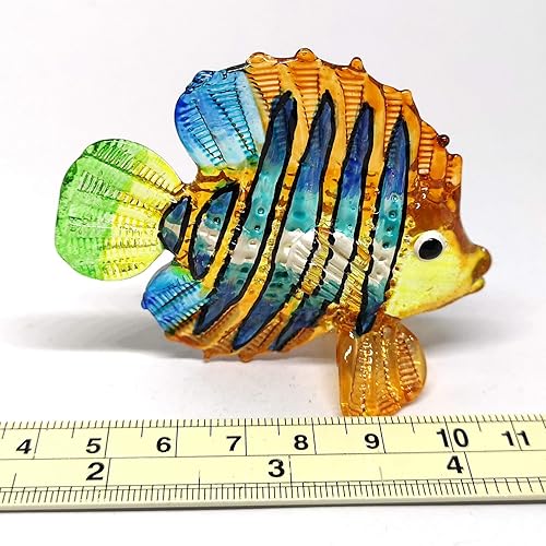 Miniatura 6 de ZOOCRAFT Acuario Artesanía Miniatura de Vidrio Soplado a Mano Figura de Peces Coleccionables