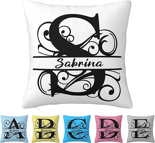 Fundas de almohada personalizadas con letra inicial, fundas de almohada personalizadas con monograma, fundas de almohada personalizadas para