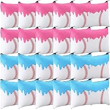 Eccliy 20 Pcs Ice Cream Drip Baseball Makeup Bags 8 x 5 Inch Baseball Cosmetic Bags Bulk Toiletry Pouch with Zipper Canvas Gifts for Women Team Players Sport Supplies