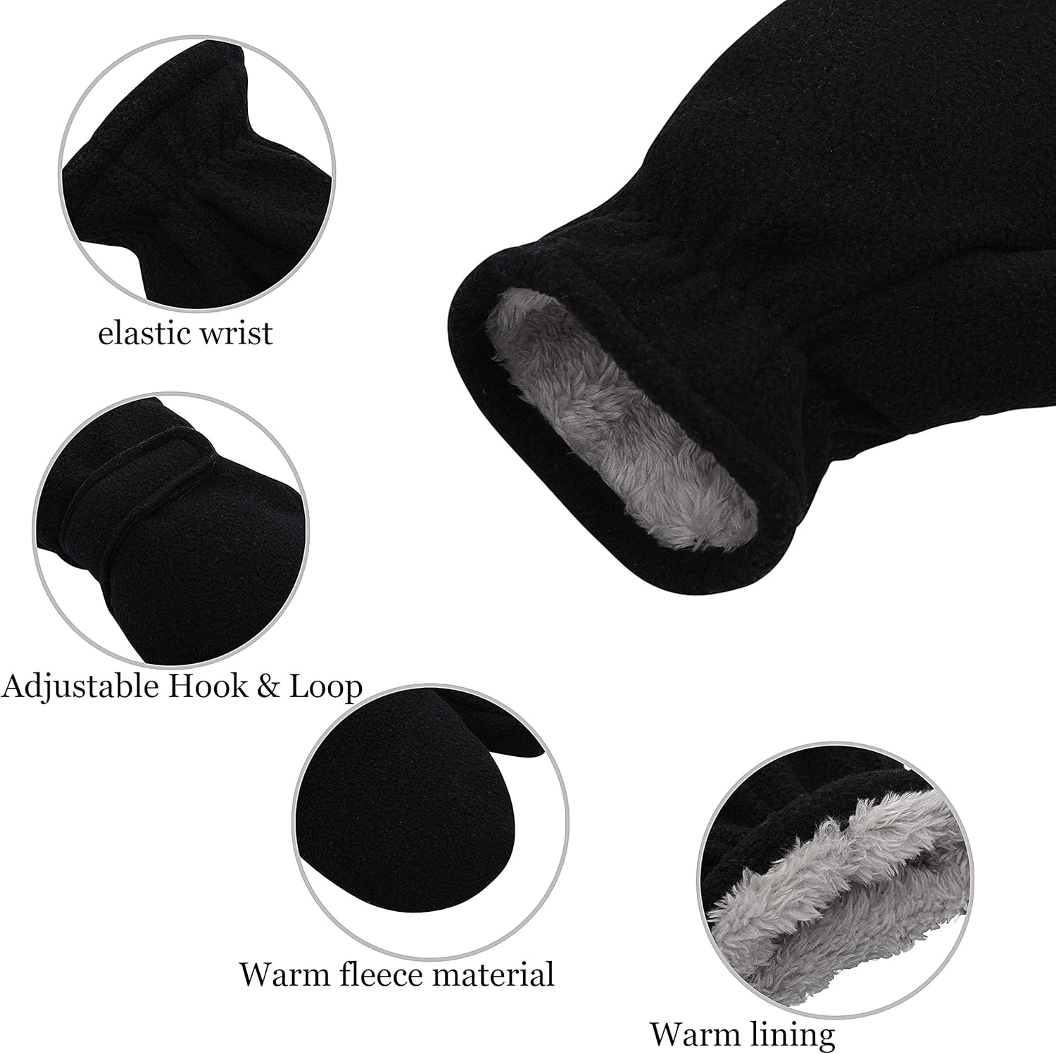 Toddler Baby Boy Girls Winter Warm Mittens - Kids Easy-On Sherpa Fleece Lined Snow Infant Gloves 2 Pairs - Image 4