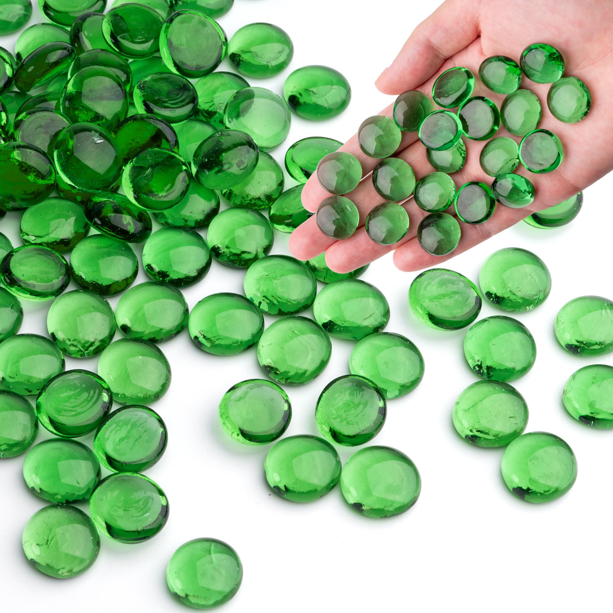Meschett Green Glass Marbles - vase fillers | Mubboo
