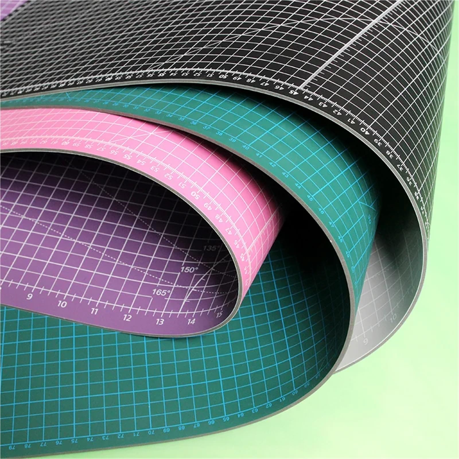 Tapete de corte A1 doble color Heigl, 35,43'' x 23,62'', almohadilla papel autocurativa multiusos PVC cara(Black grey)