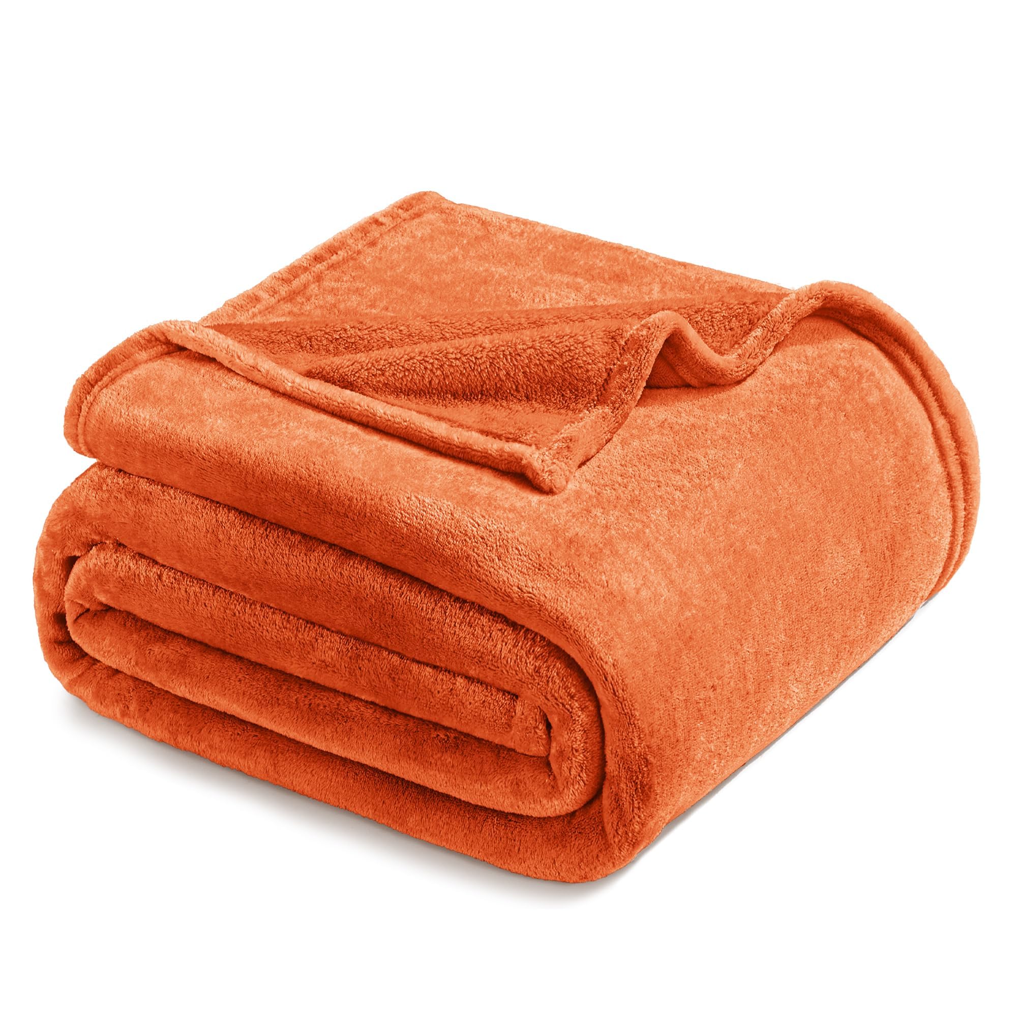 Exclusivo Mezcla Fleece Blanket Queen Size for Bed, Super Soft and Warm, All Season Use, Cozy, Plush, Lightweight, 230x230 CM, Burnt Orange — image 1