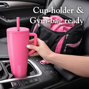 BrüMate Era 900ml Tumbler with Straw and Lid, 30oz Water Bottle with Handle | 100% Leakproof, Insulated Metal Cup, Stainless Steel Travel Gym Mug, Keeps Drinks Ice-Cold All Day, (Nightfall Blue)