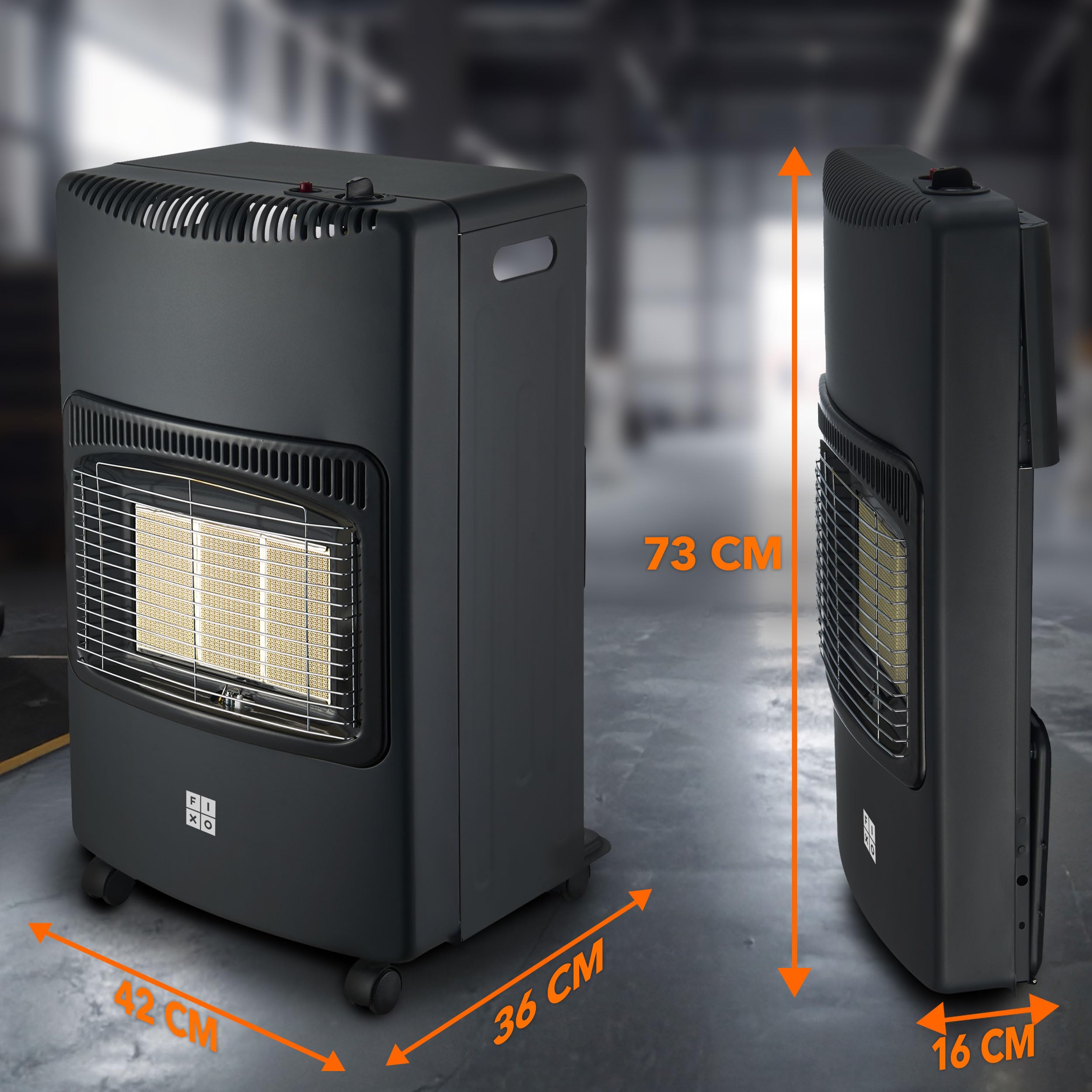 Piecyk gazowy na butle grzejnik FIXO TURBO FLAME F 4,2kW piec gaz SKŁADANY z atestowanym wężem i reduktorem w zestawie (brak butli w zestawie)