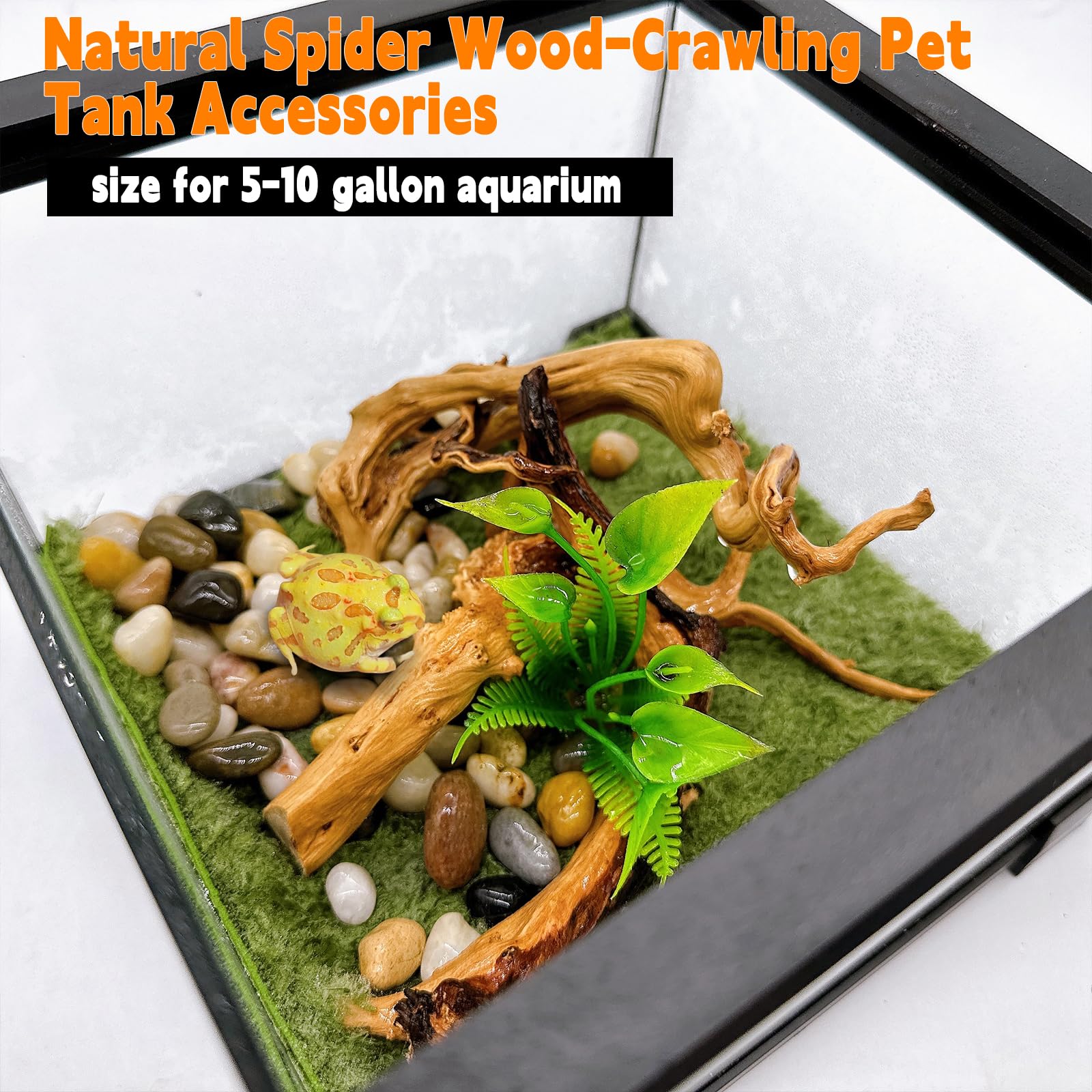 3 pz acquario habitat Driftwood branches Tropical Fish Tank Decor varia misura piccola, （ Fish Tank & Spider & Reptile ）