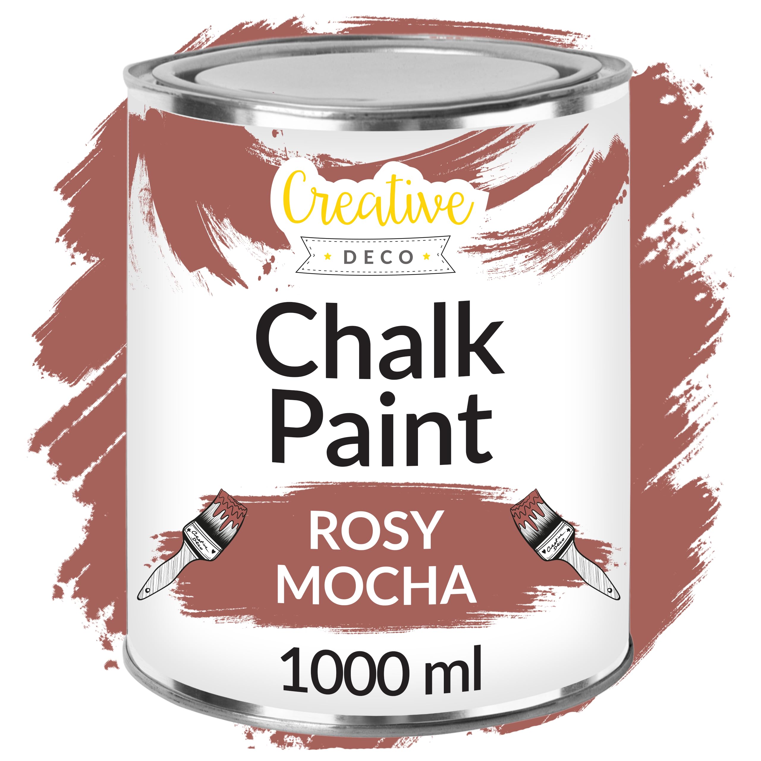 Creative Deco Rosy Mocha Pink Chalk Paint for Furniture | 1L | Matte & Chalky Finish | Smooth Touch for Interiors | Quick Dry | Furniture Paint Wood Paint for Renovation