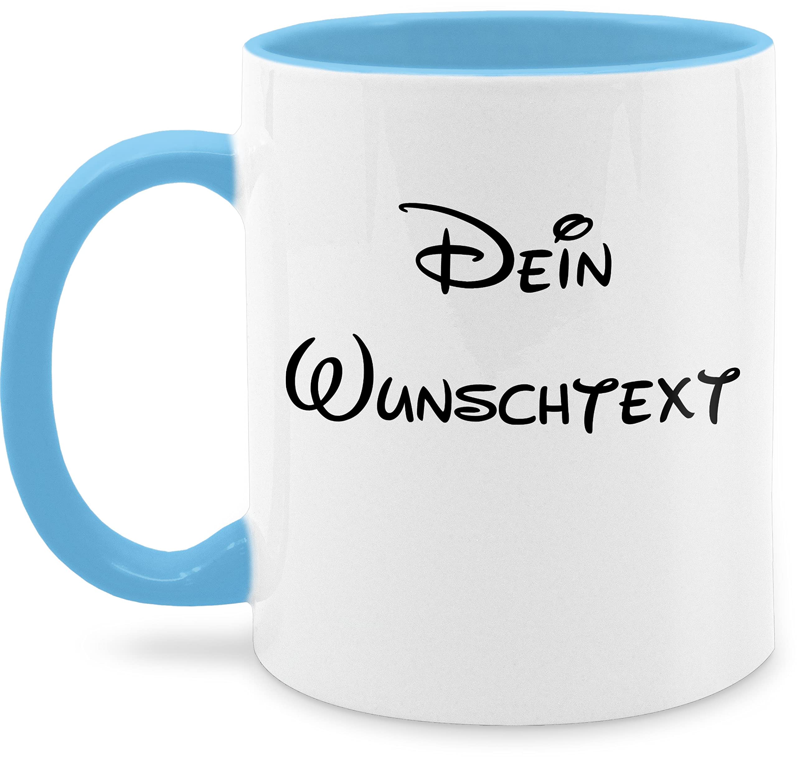 Tasse Tassen 325ml - Aufdruck selbst gestalten - Wunschtext I Geschenk mit eigenem Text personalisiert - 325 ml - Hellblau