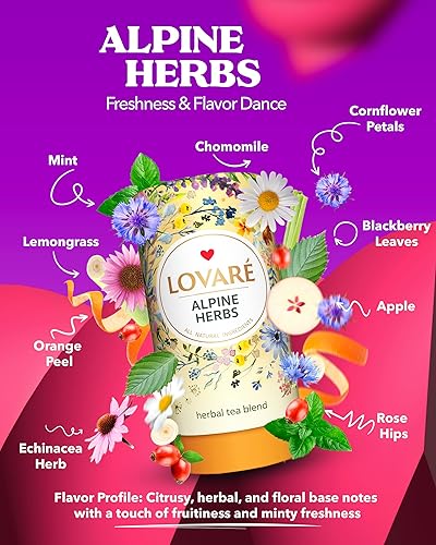 Vista 45 de LOVARE 1001 Nights - Té de hojas sueltas de 2.82 oz, fabricado en Ucrania, té negro y verde, manzana, aciano, caléndula, rosa, pétalos de cártamo