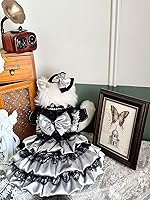 Vista 191 de Vestido de princesa de encaje para perros pequeños y pequeños extragrandes, color negro, talla L