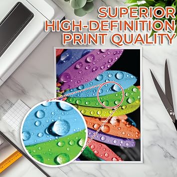 Evergreen Goods 40 Sheets A4 Glossy White Printable Vinyl Sticker Paper, Waterproof Self-Adhesive Printer Sheets for Inkjet & Laser Printers - Perfect for Stickers, Labels & Crafts
