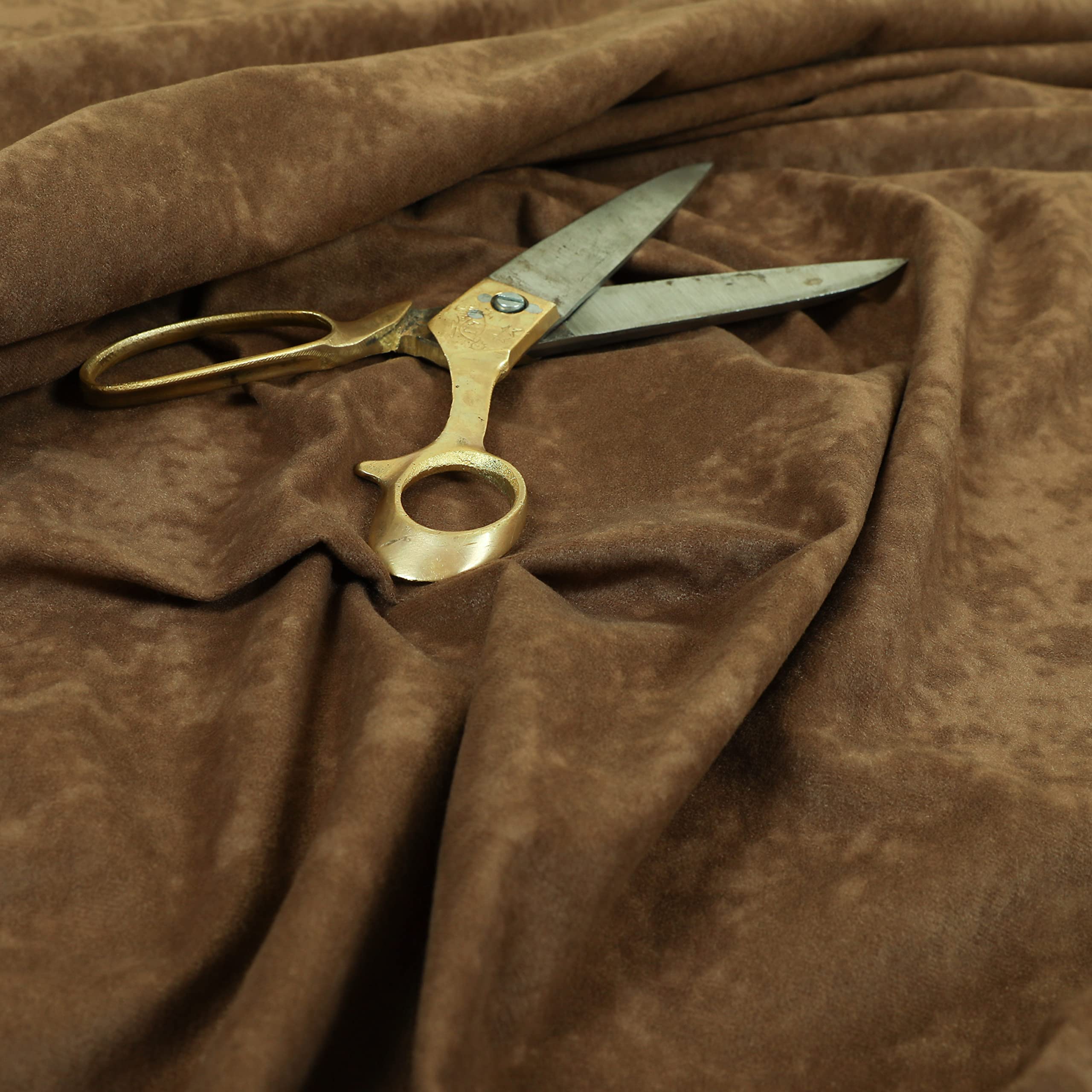 Redbrick Mill Fabrics Flame Retardant Soft Quality Modern Lightweight Low Pile Velvet Plain Curtain Upholstery Fabric by The Metre, Brown (Per Metre) — image 1